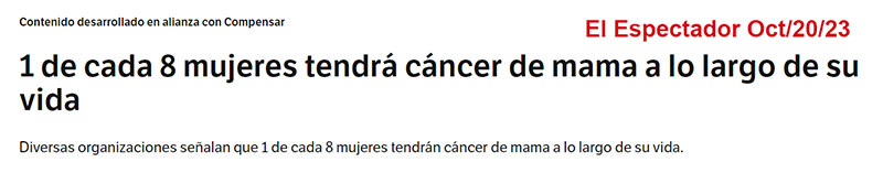 Artículo sobre cáncer de seno